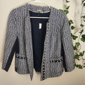 White House Black Market Navy and White Blazer